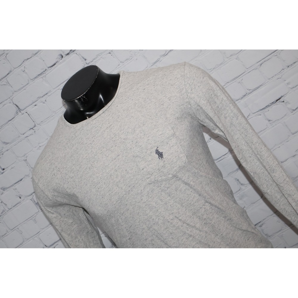 Polo Ralph Lauren Long Sleeve Pocket Tee Mens Medium Gray Heather Crew Neck